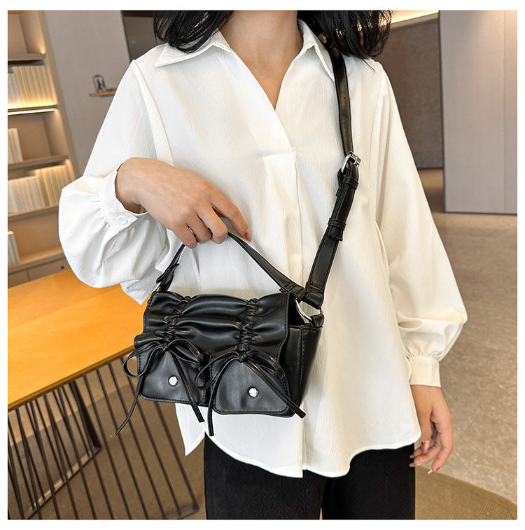 BLACK BOW SHOULDER BAG