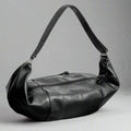 BLACK SOFT FAUX LEATHER CROSSBODY BAG