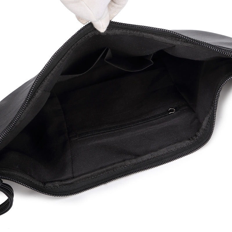 BLACK SOFT FAUX LEATHER CROSSBODY BAG