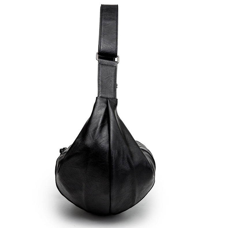 BLACK SOFT FAUX LEATHER CROSSBODY BAG