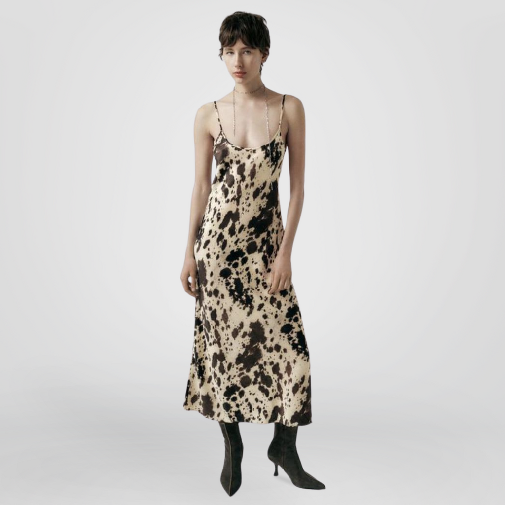 COW PRINT SLIP DRESS