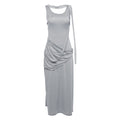 DRAPED PLEATED SLIM FIT DRESS