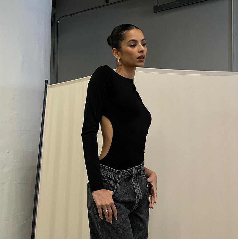 OPEN BACK ONE SHOULDER BODYSUIT