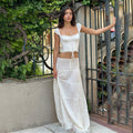 WHITE CORSET TOP AND SLIP SKIRT SET