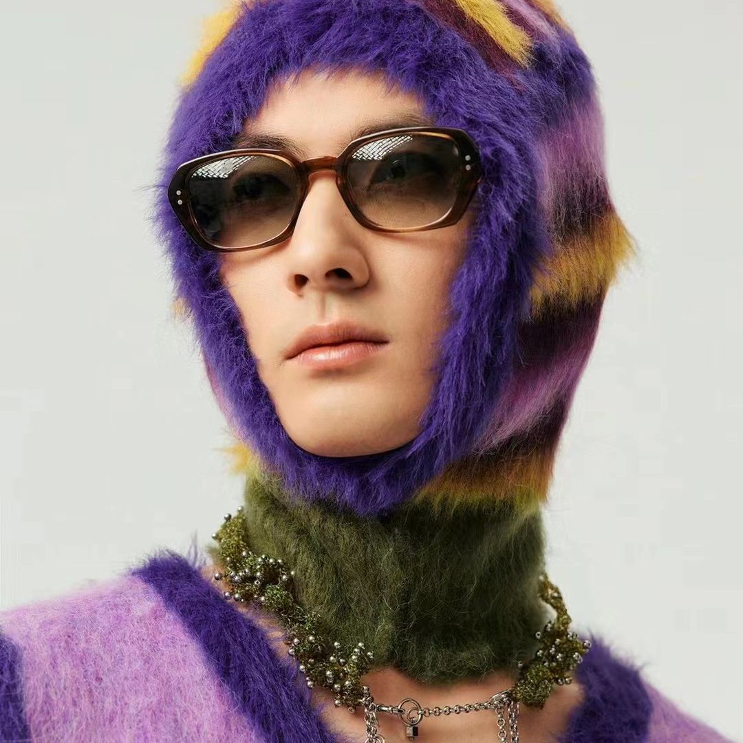 MULTI COLOR STRIPED FAUX FUR HOOD