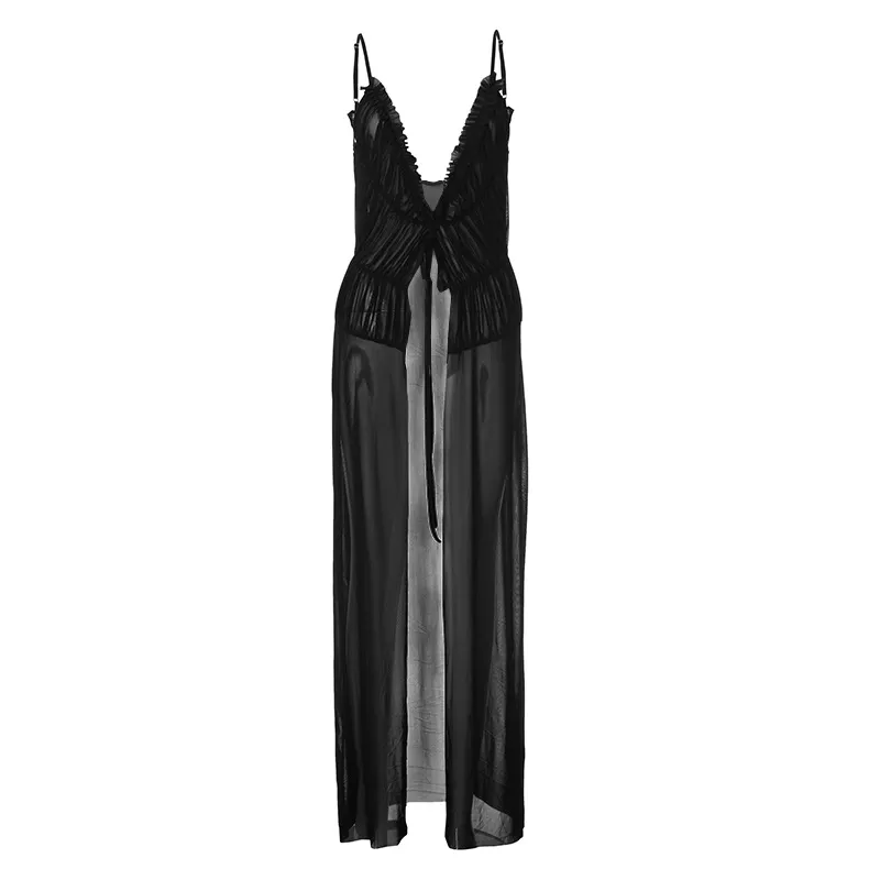 TIED SPAGHETTI STRAP LONG TOP
