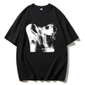 BLACK T-SHIRT WITH CORSET PRINT