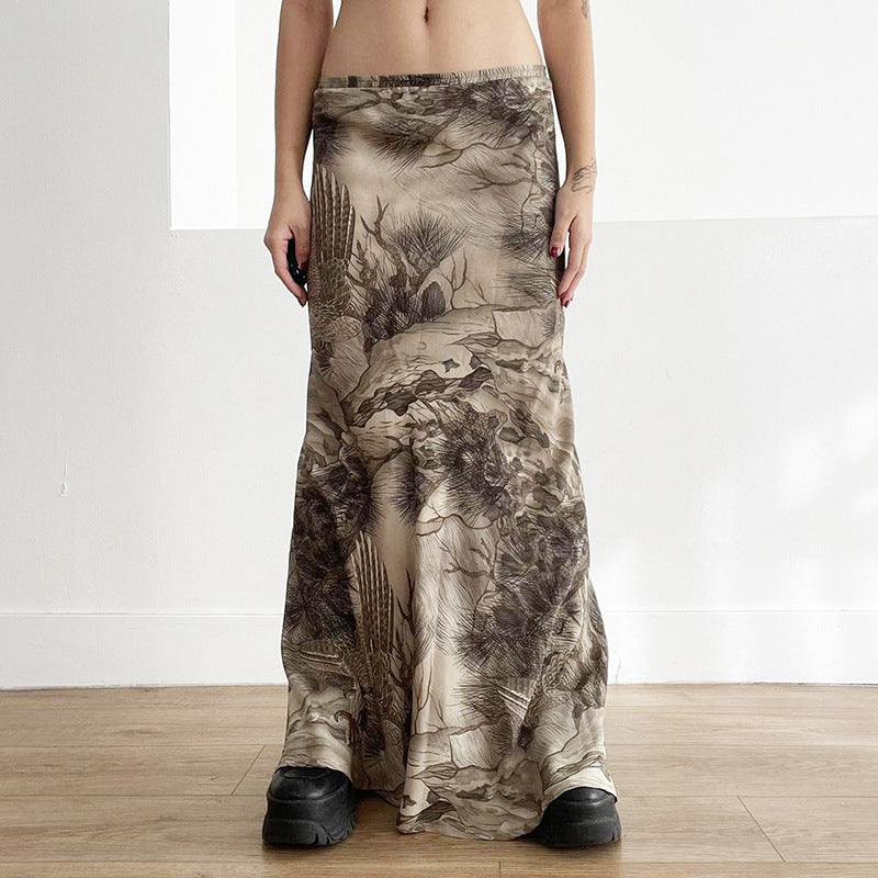 LOW WAIST PRINTED SKIRT