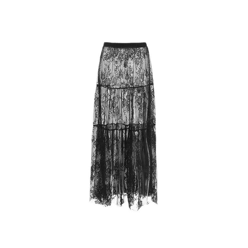 SHEER LACE MAXI SKIRT