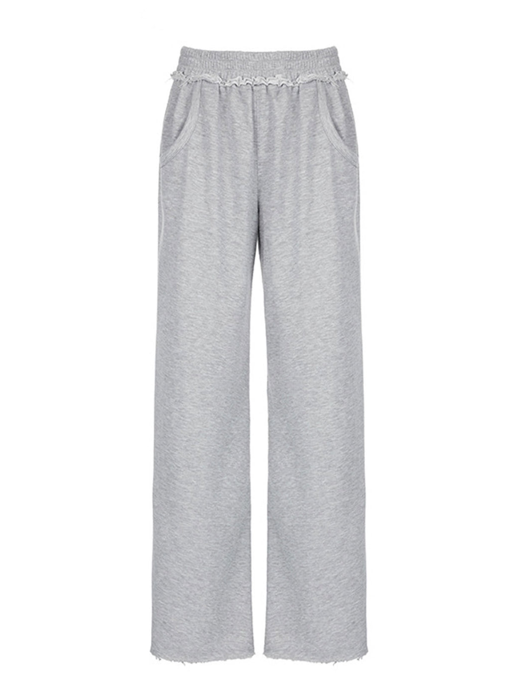 GREY WIDE-LEG SWEATPANTS