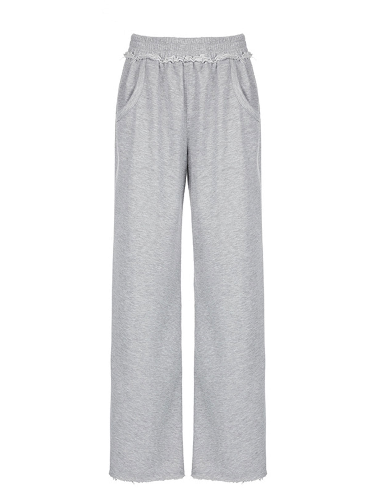 GREY WIDE-LEG SWEATPANTS