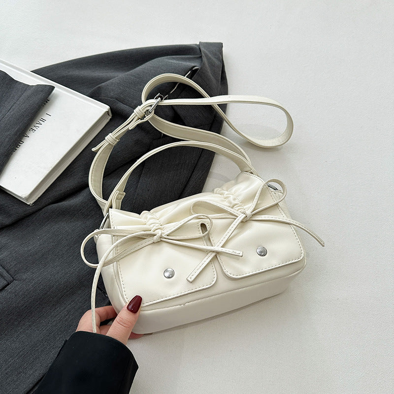 BEIGE BOW SHOULDER BAG