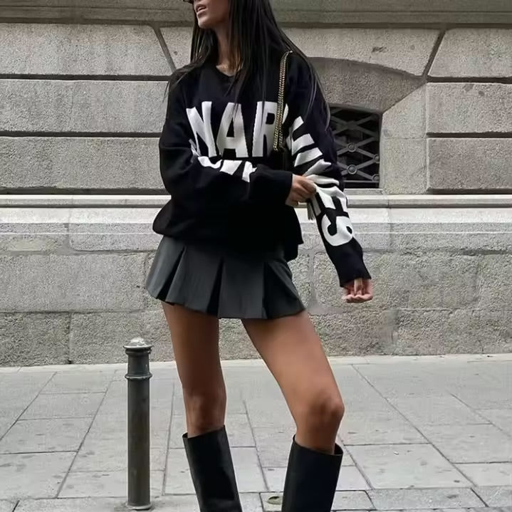 GREY PLEATED HIGH WAIST SKIRT