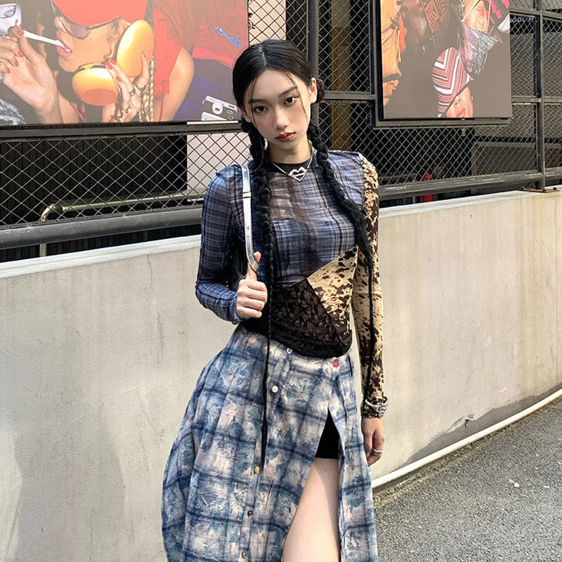 MIXED PRINT MESH TOP