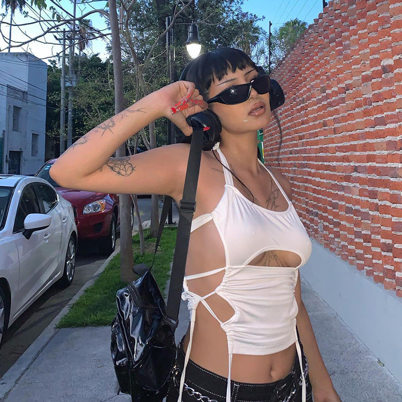 CUT-OUT HALTER TOP
