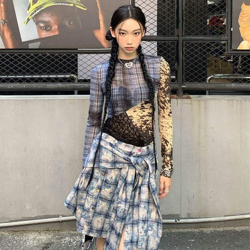 MIXED PRINT MESH TOP
