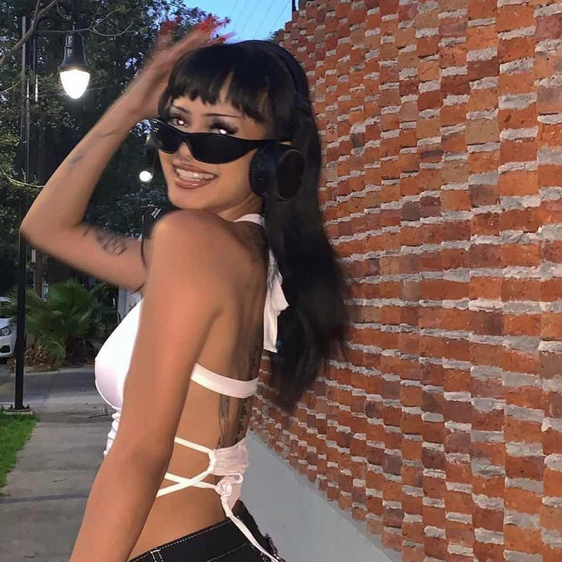 CUT-OUT HALTER TOP