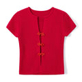 RED V-NECK SLIM-FIT CARDIGAN
