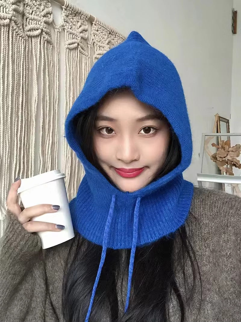 Sleeve Cap Thermal Scarf IN BLUE