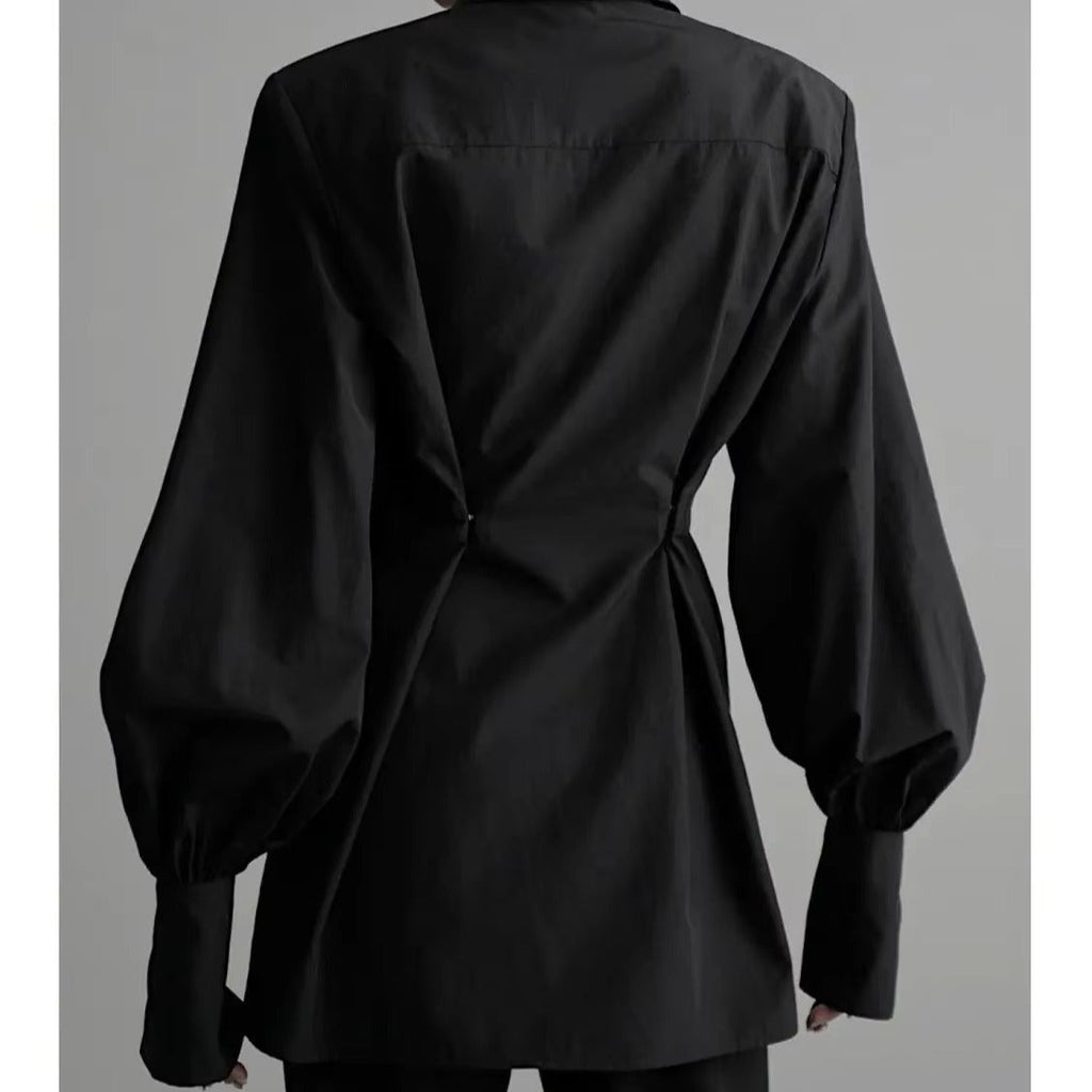 ZIPPER DETAIL LOOSE-FIT SHIRT