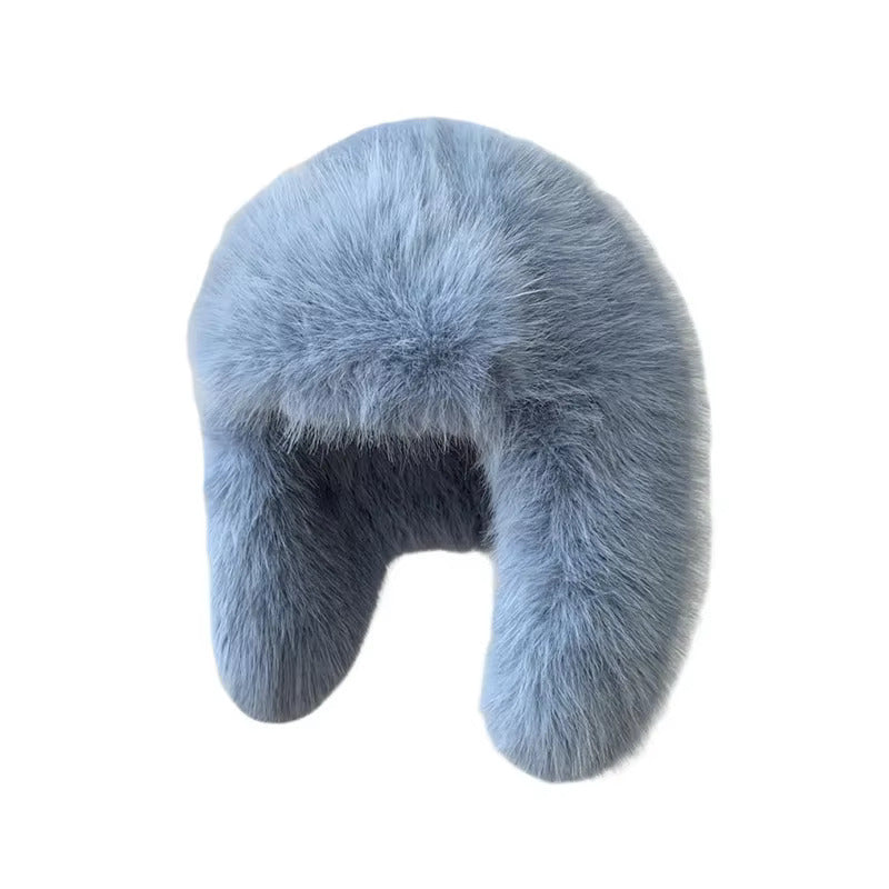 BLUE PLUSH TRAPPER HAT