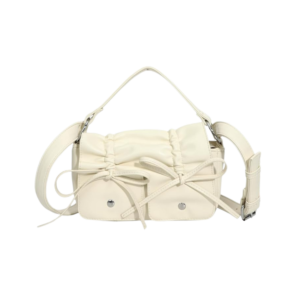 BEIGE BOW SHOULDER BAG