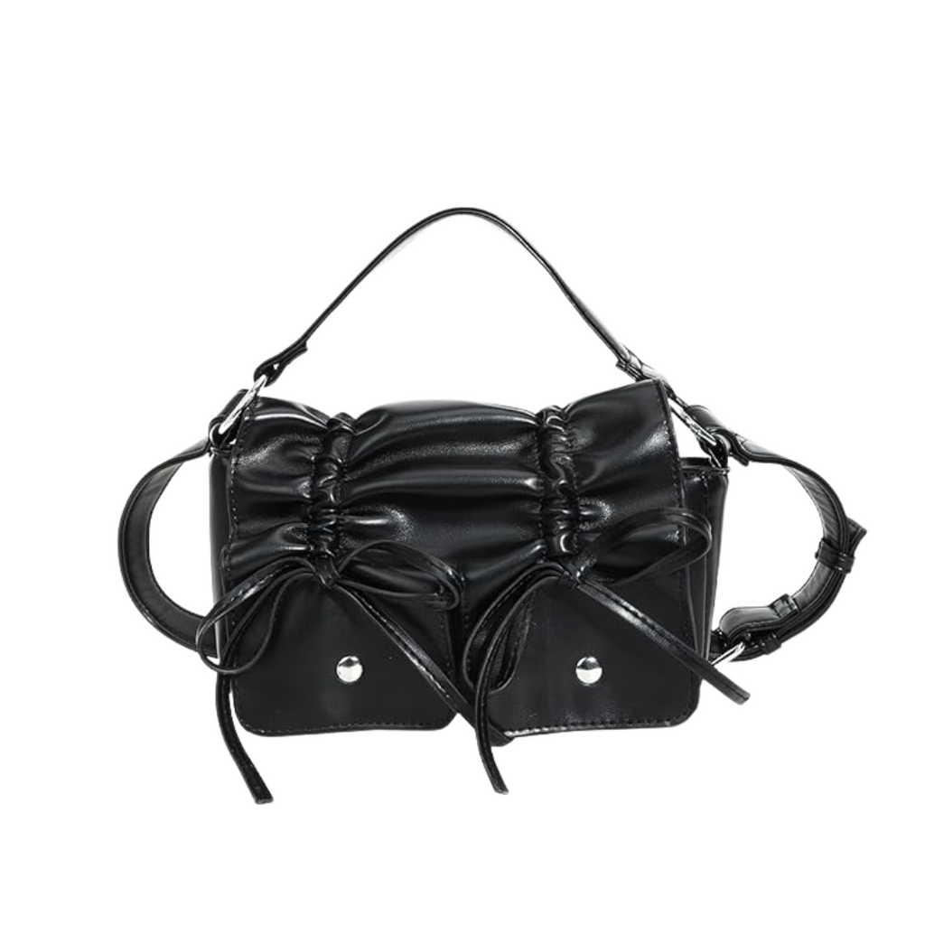 BLACK BOW SHOULDER BAG