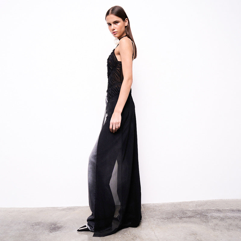 TIED SPAGHETTI STRAP LONG TOP