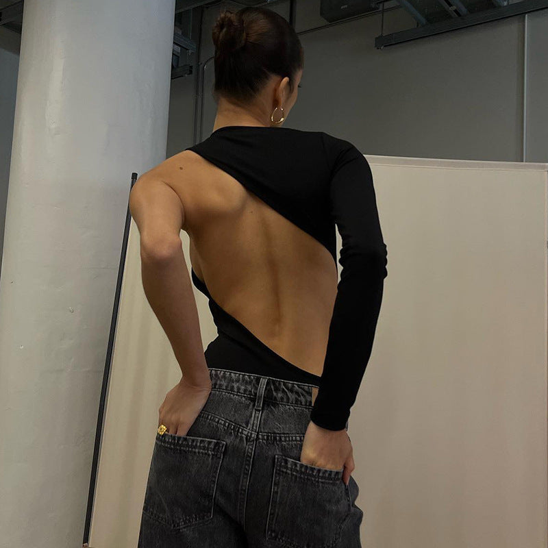 OPEN BACK ONE SHOULDER BODYSUIT
