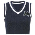 CROPPED V-NECK KNITTED VEST