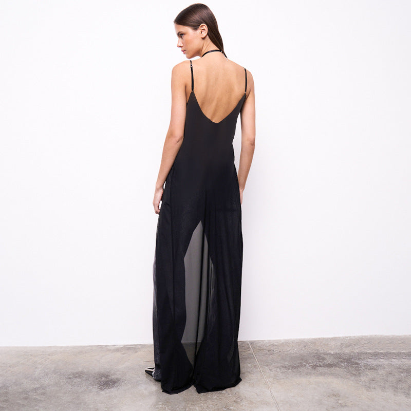 TIED SPAGHETTI STRAP LONG TOP