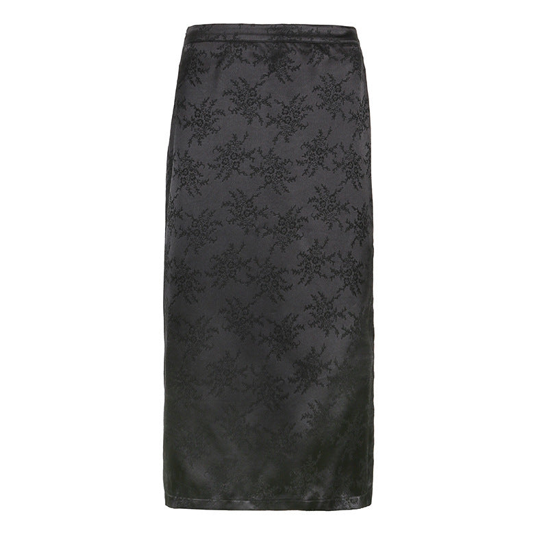 HIGH-WAIST JACQUARD MIDI SKIRT