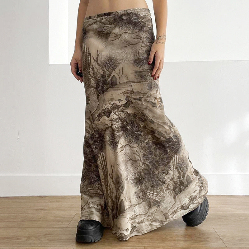 LOW WAIST PRINTED SKIRT