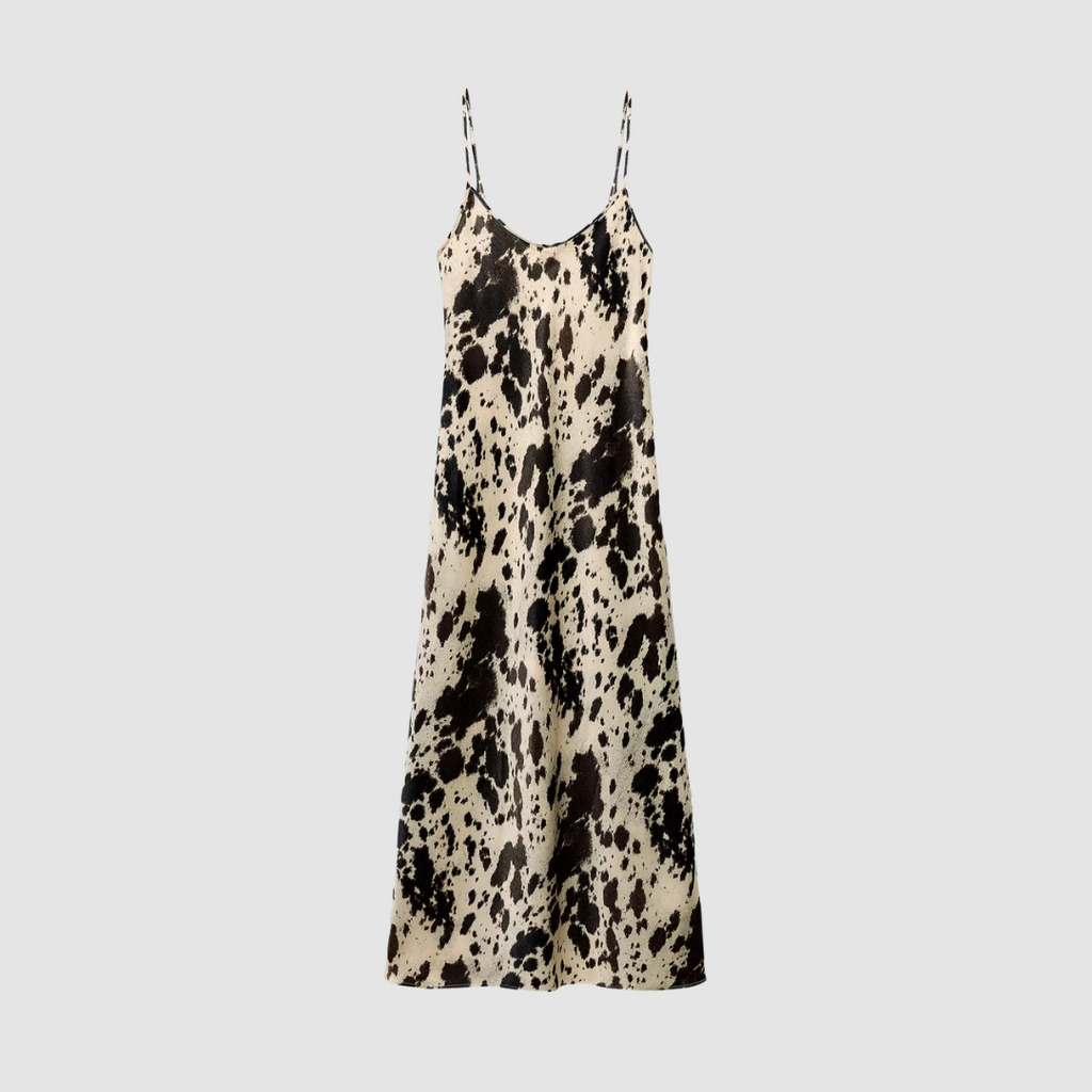 COW PRINT SLIP DRESS