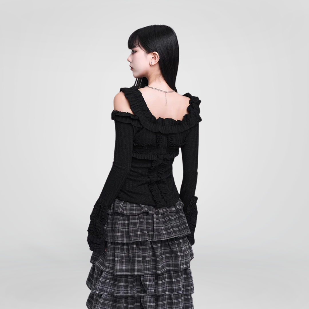 RIBBED OFF-THE-SHOULDER TOP